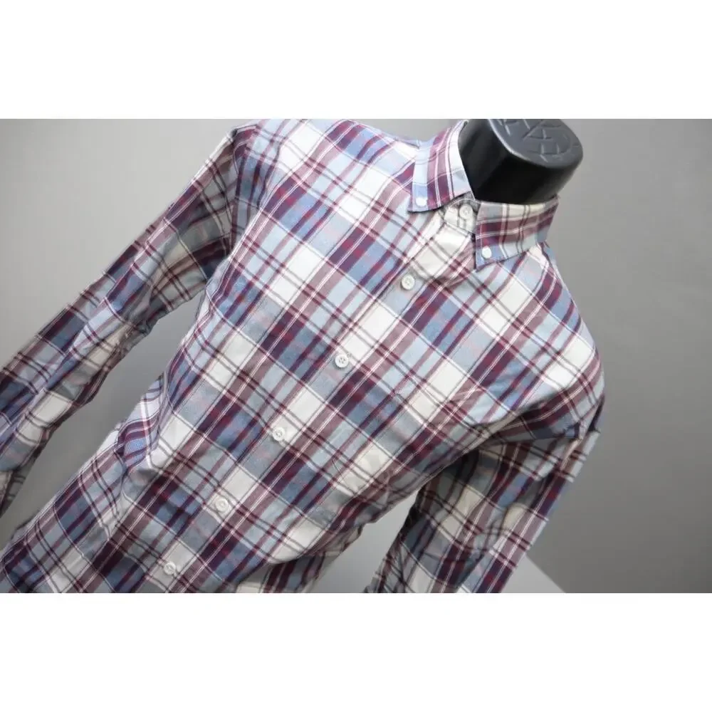 J Crew Classic Fit Dress Shirt Plaid Casual‎ Long Sleeve Mens Size Medium